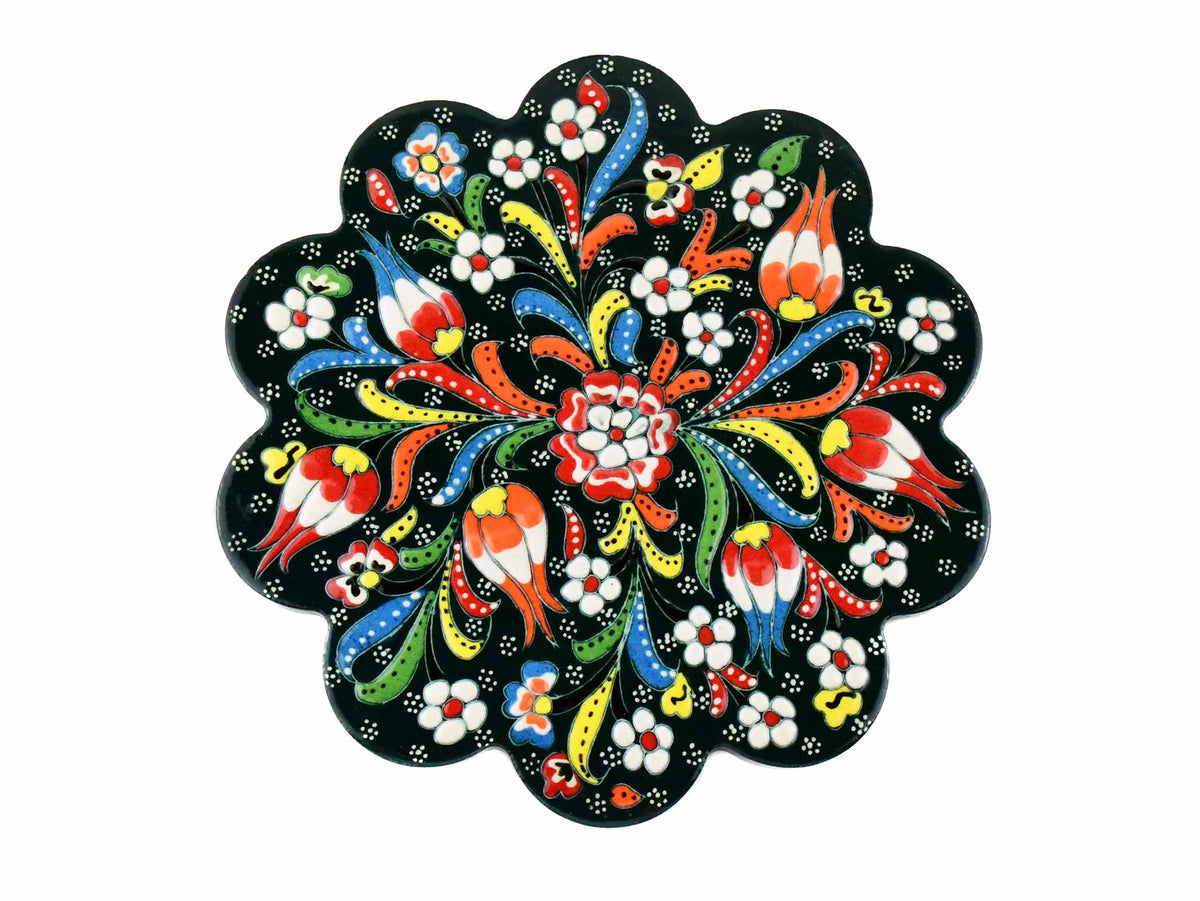 Turkish Trivet Flower Collection Dark Green Ceramic Sydney Grand Bazaar 3