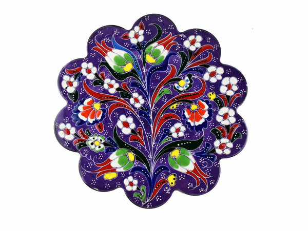 Turkish Trivet Flower Collection Purple Ceramic Sydney Grand Bazaar