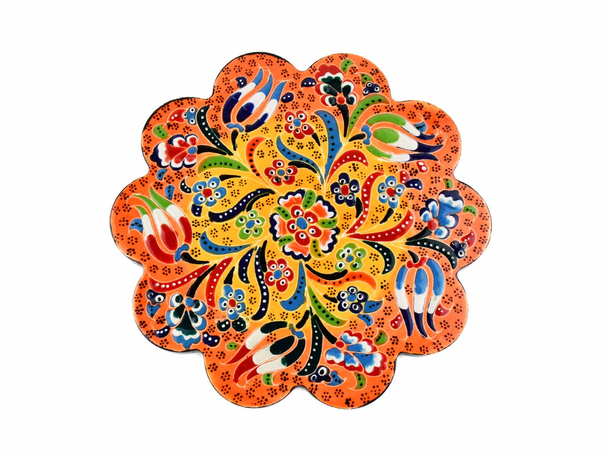 Turkish Trivet Flower Collection Two Tone Orange Ceramic Sydney Grand Bazaar 3 