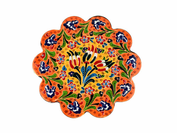 Turkish Trivet Flower Collection Two Tone Orange Ceramic Sydney Grand Bazaar 1 