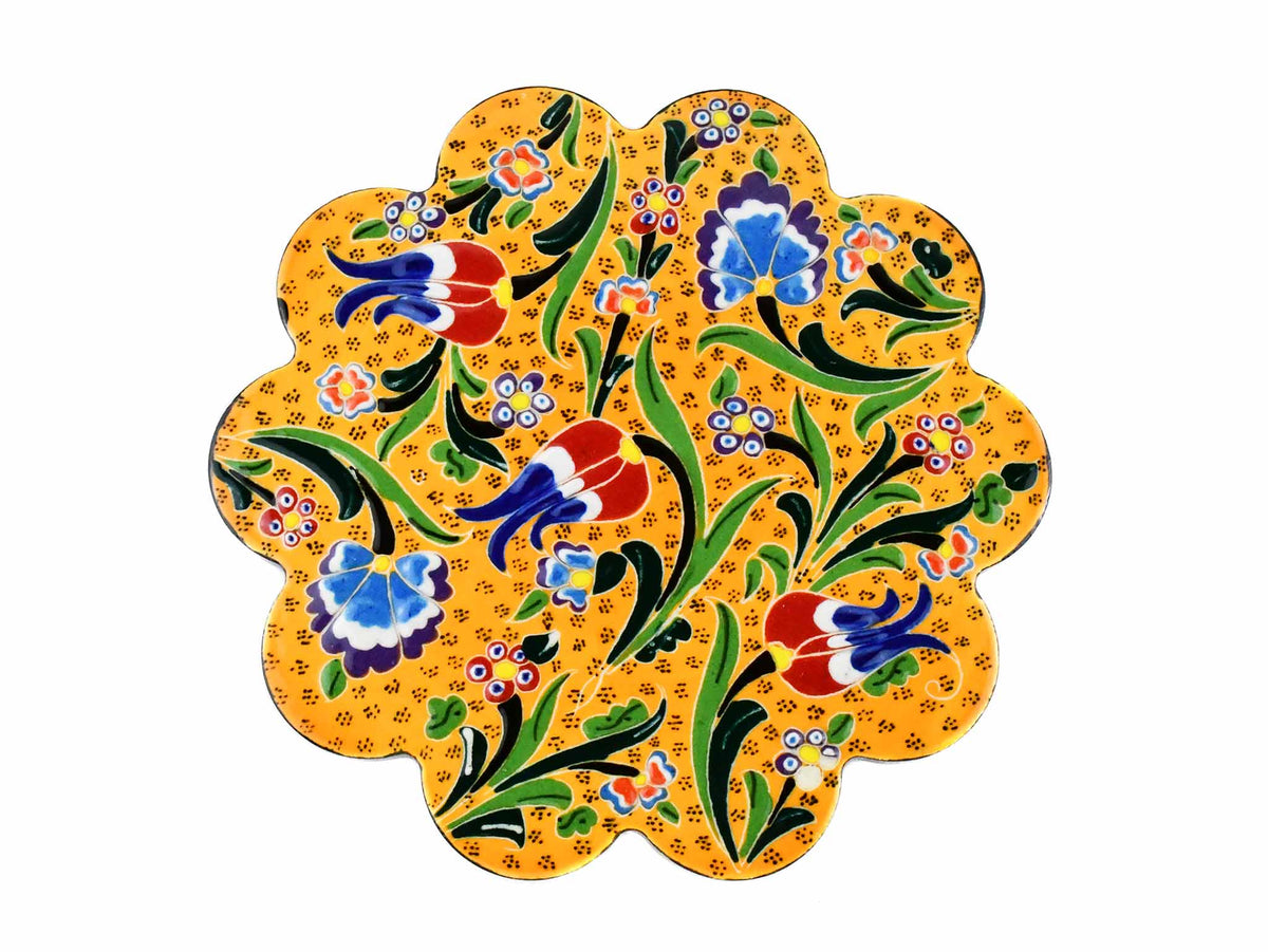 Turkish Trivet Flower Collection Yellow Ceramic Sydney Grand Bazaar 17