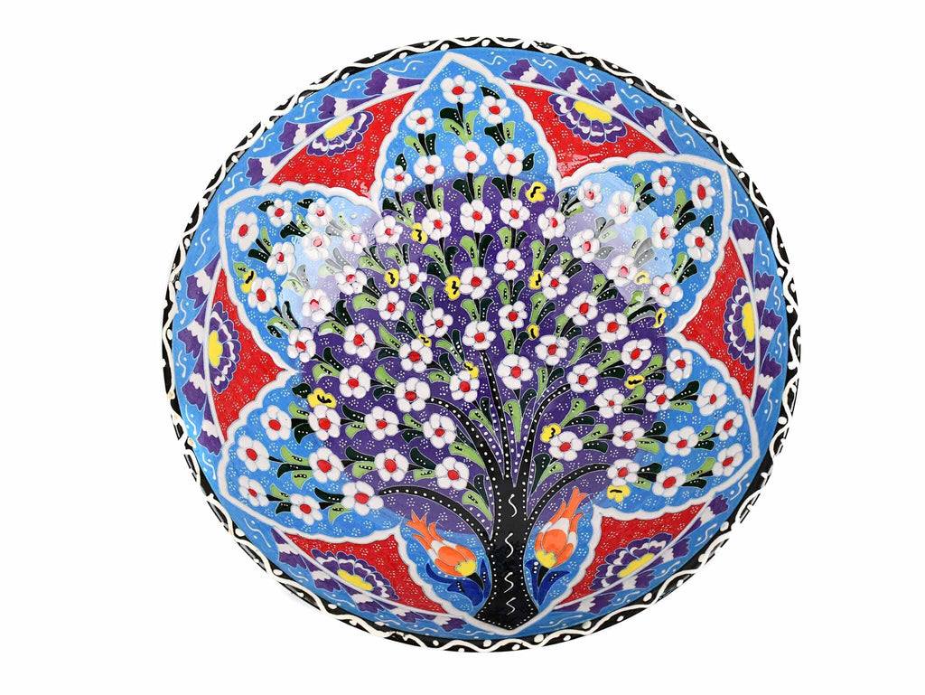 25 cm Turkish Bowl Flower Light Blue Design 1 Ceramic Sydney Grand Bazaar 