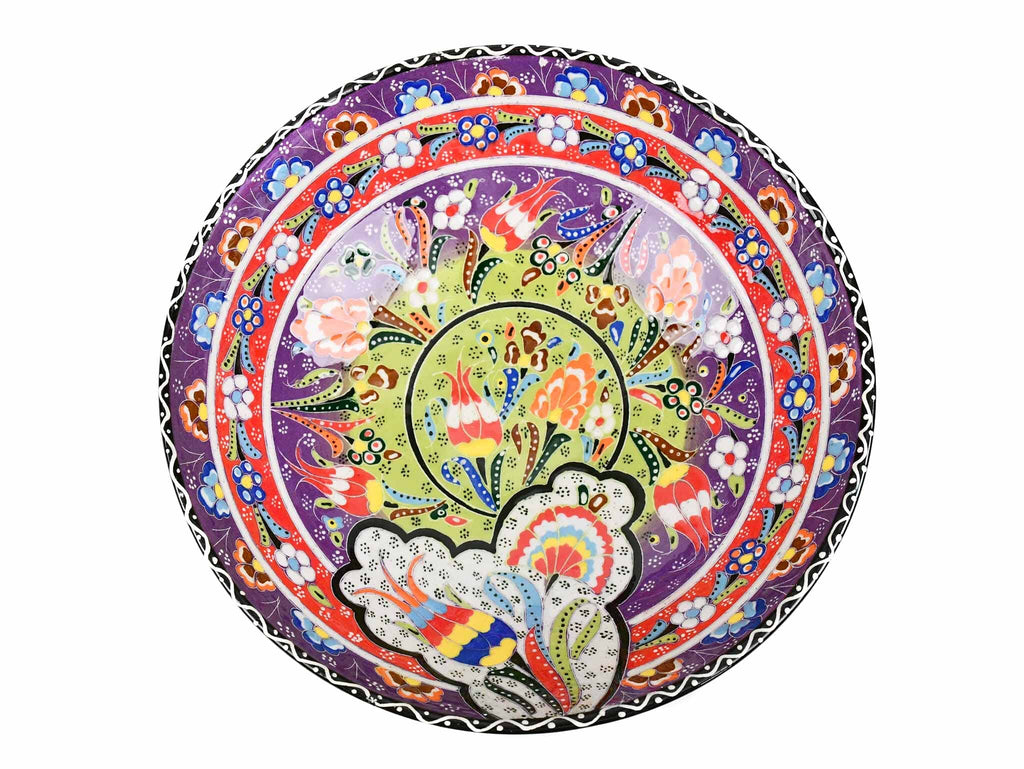 25 cm Turkish Bowl Flower Purple Design 1 Ceramic Sydney Grand Bazaar 