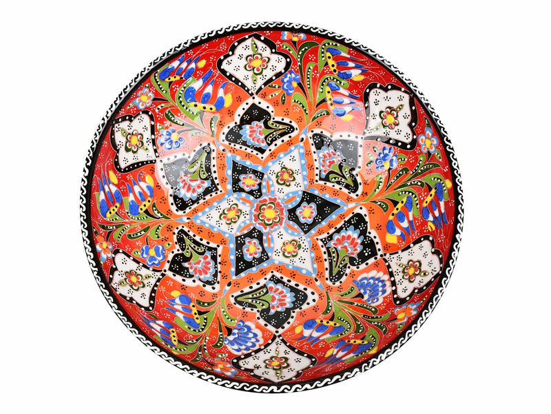 25 cm Turkish Bowl Flower Red Design 3 Ceramic Sydney Grand Bazaar 