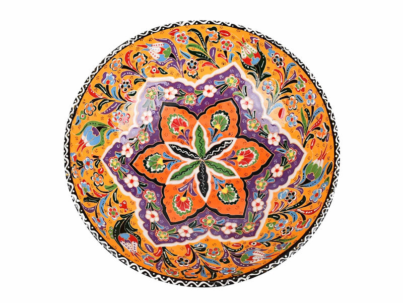 25 cm Turkish Bowl Flower Yellow Design 1 Ceramic Sydney Grand Bazaar 
