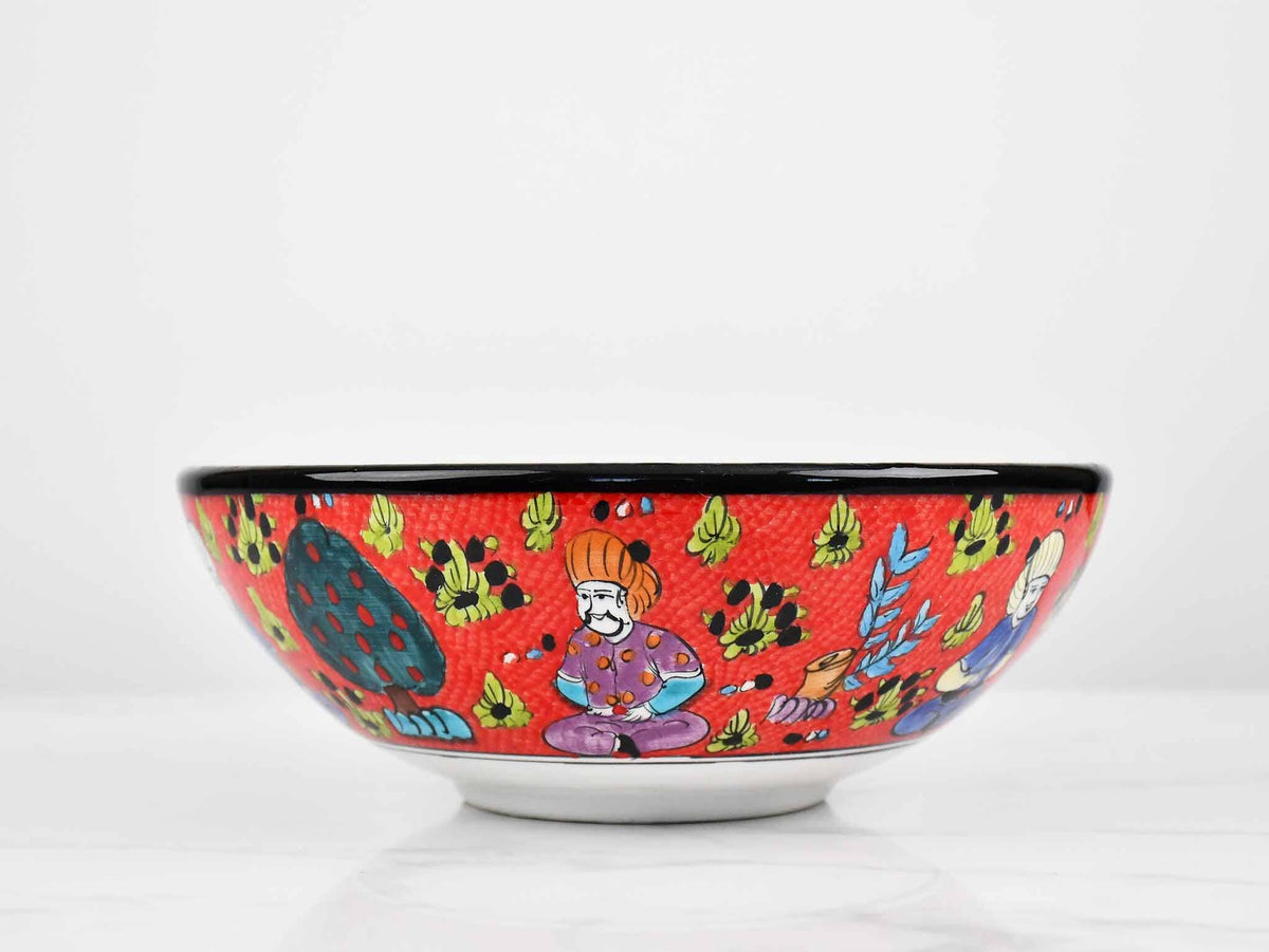 25 cm Turkish Bowl Ottoman Miniature Red Design 2 Ceramic Sydney Grand Bazaar 