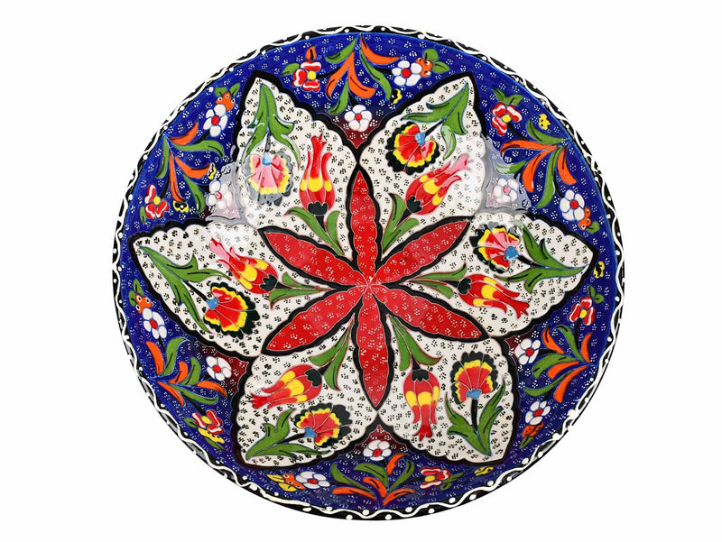 25 cm Turkish Bowls Flower Blue Design 1 Ceramic Sydney Grand Bazaar 
