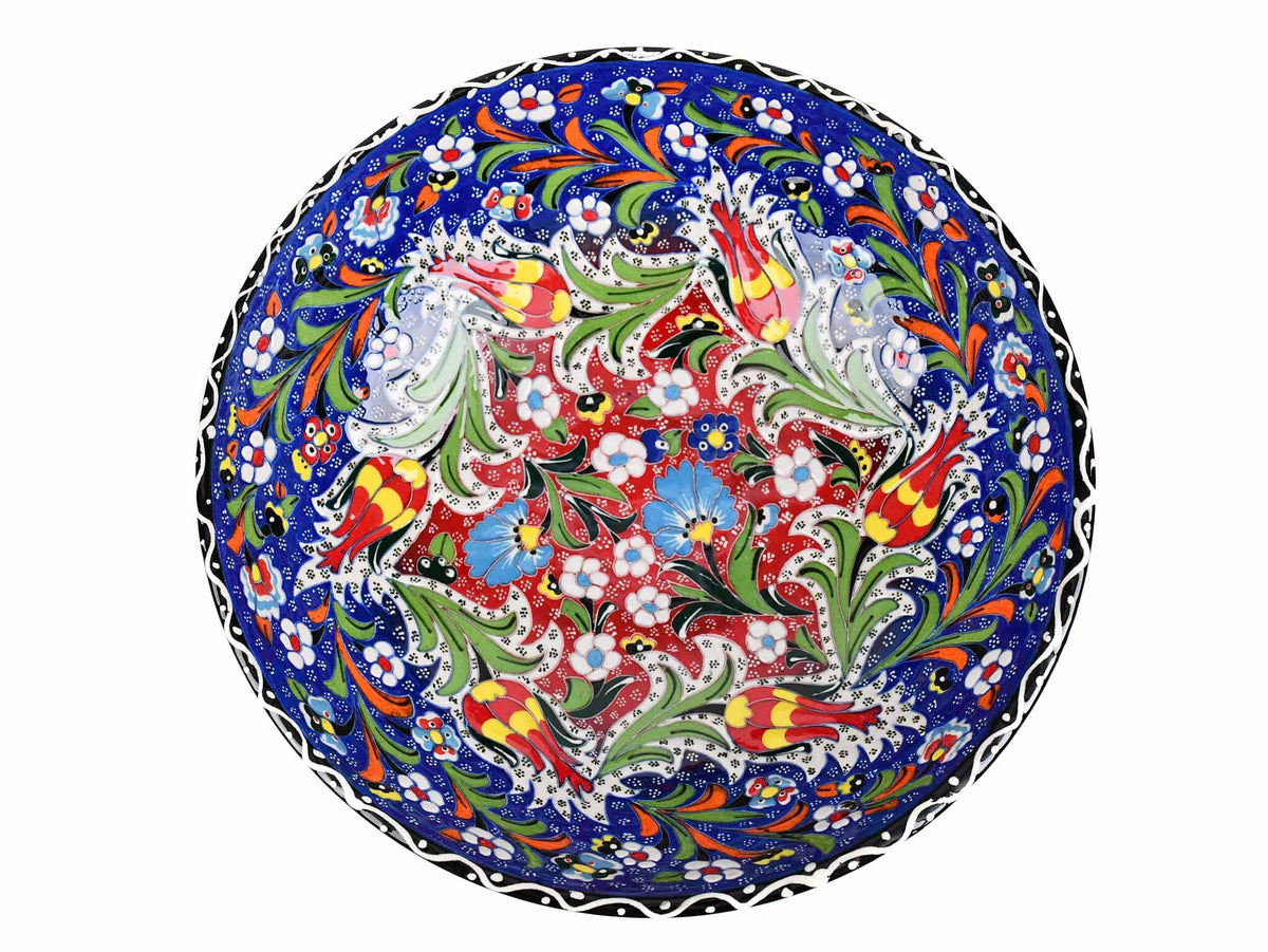 25 cm Turkish Bowls Flower Blue Design 2 Ceramic Sydney Grand Bazaar 