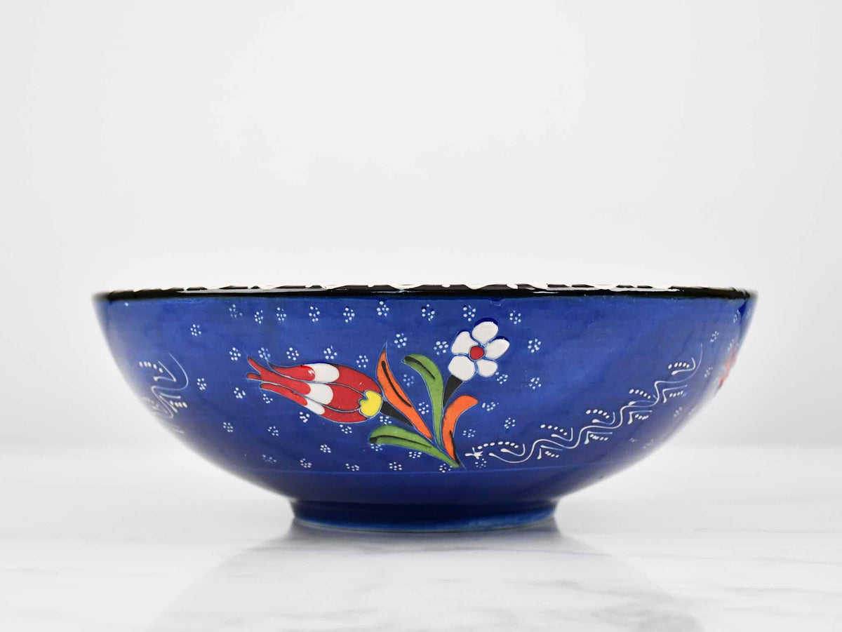 25 cm Turkish Bowls Flower Blue Design 2 Ceramic Sydney Grand Bazaar 