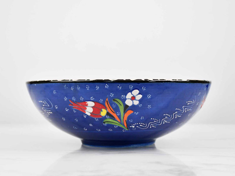 25 cm Turkish Bowls Flower Blue Design 2 Ceramic Sydney Grand Bazaar 