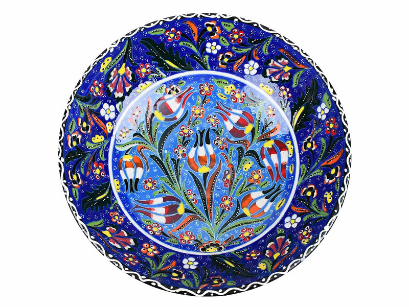 25 cm Turkish Bowls Flower Blue Design 3 Ceramic Sydney Grand Bazaar 