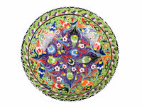 25 cm Turkish Bowls Flower Light Green Design 1 Ceramic Sydney Grand Bazaar 