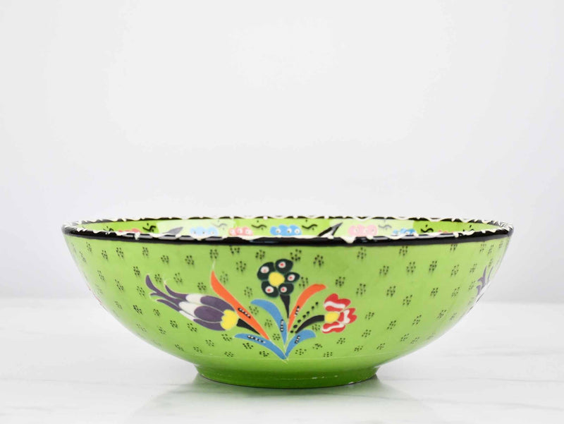 25 cm Turkish Bowls Flower Light Green Design 2 Ceramic Sydney Grand Bazaar 