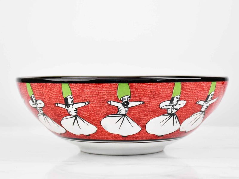 25 cm Turkish Bowls Whirling Dervish Red Ceramic Sydney Grand Bazaar 