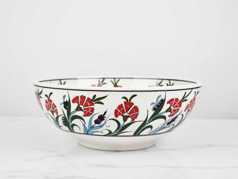 25 cm Turkish Ceramic Bowl Iznik Collection Carnation Ceramic Sydney Grand Bazaar 