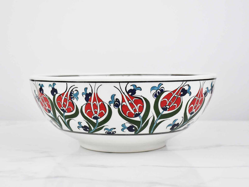 25 cm Turkish Ceramic Bowl Iznik Collection Tulip Ceramic Sydney Grand Bazaar 