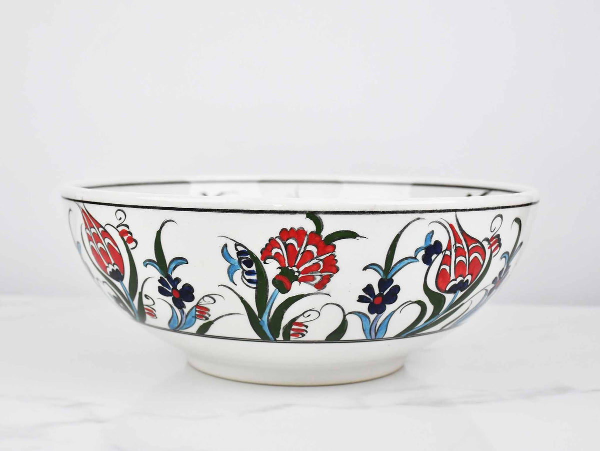 25 cm Turkish Ceramic Bowl Iznik Collection Tulip Carnation Ceramic Sydney Grand Bazaar 