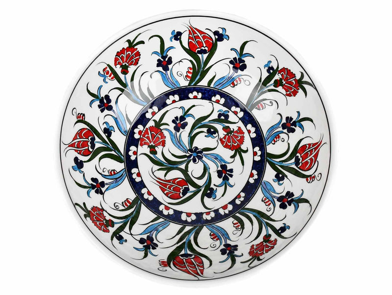 25 cm Turkish Ceramic Bowl Iznik Collection Tulip Carnation Ceramic Sydney Grand Bazaar 
