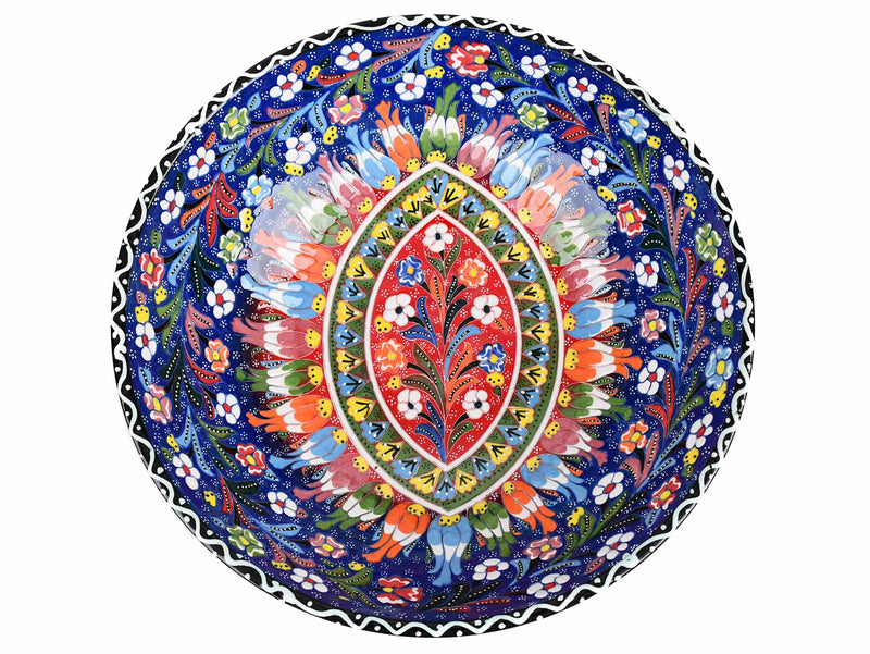 30 cm Turkish Bowls Flower Blue Design 1 Ceramic Sydney Grand Bazaar 