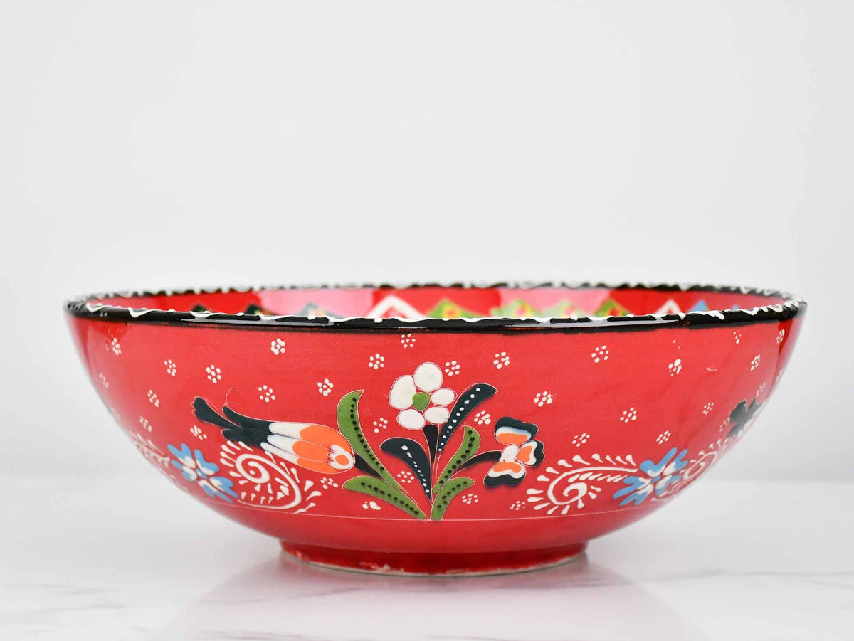 30 cm Turkish Bowls Flower Red Design 1 Ceramic Sydney Grand Bazaar 
