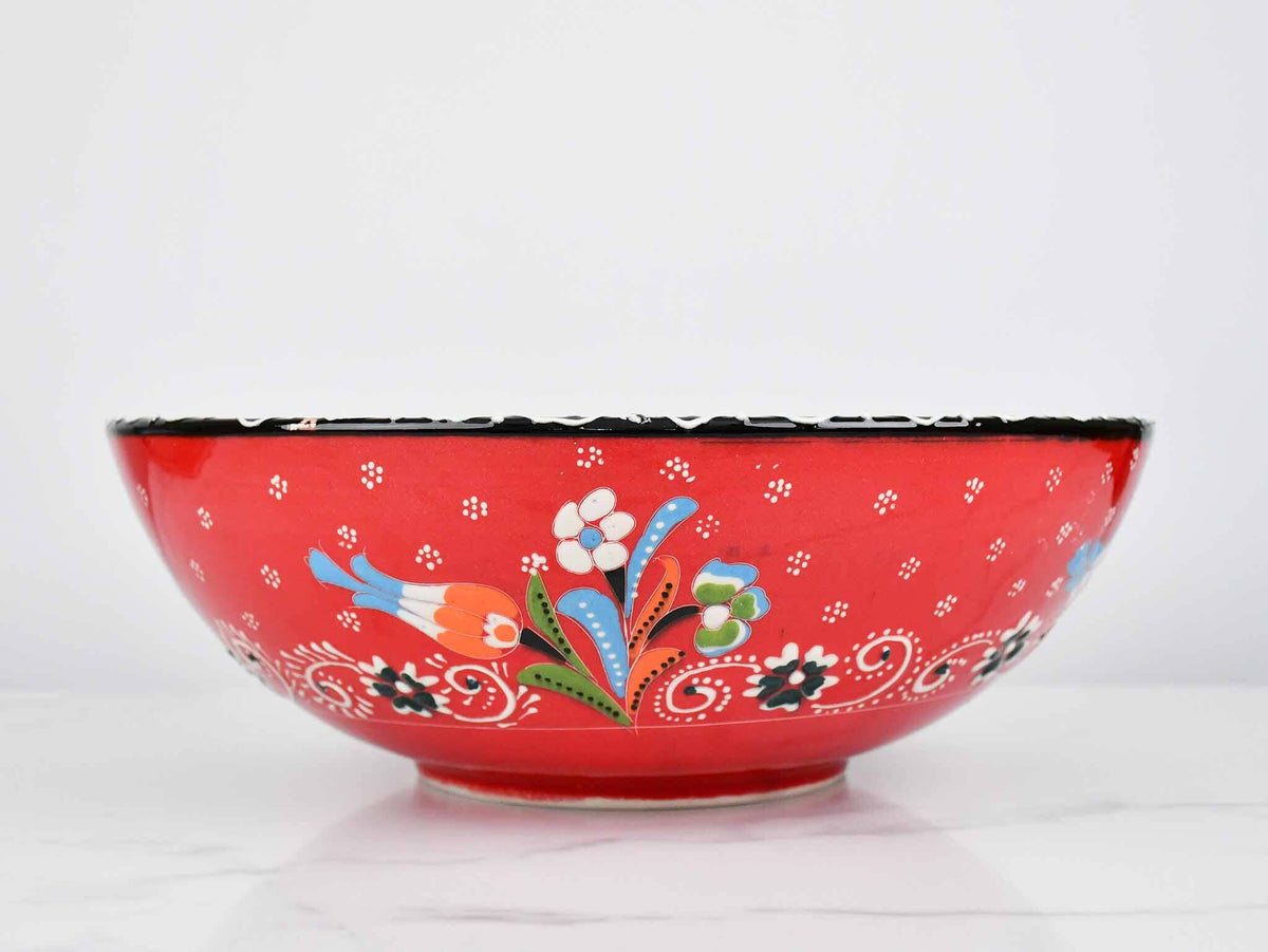 30 cm Turkish Bowls Flower Red Design 2 Ceramic Sydney Grand Bazaar 