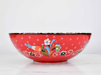 30 cm Turkish Bowls Flower Red Design 2 Ceramic Sydney Grand Bazaar 