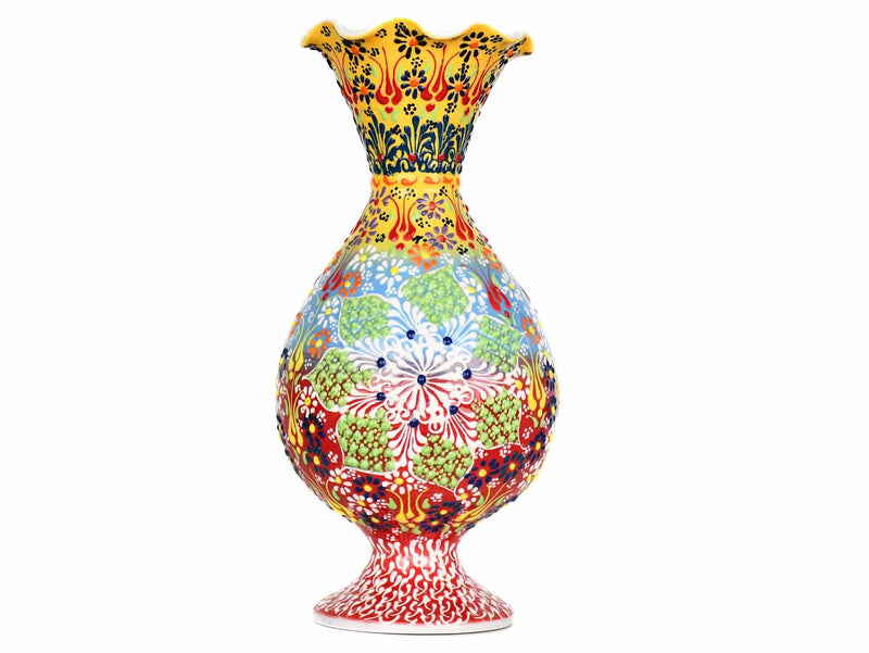 30 cm Turkish Ceramic Vase Dantel Yellow Blue Red Ceramic Sydney Grand Bazaar 