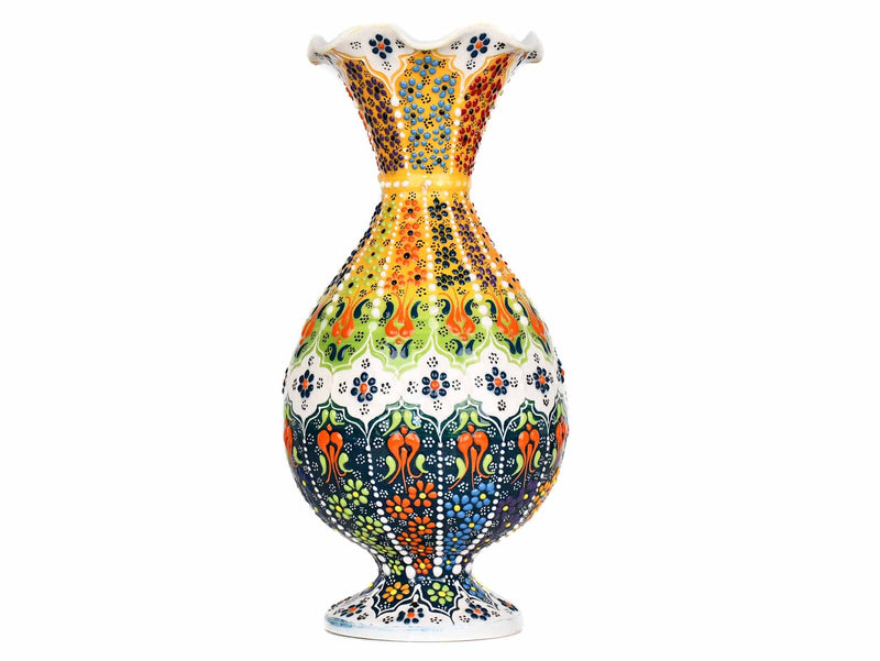 30 cm Turkish Ceramic Vase Dantel Yellow Green Ceramic Sydney Grand Bazaar 