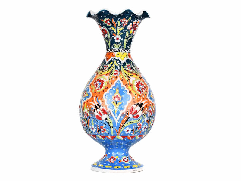 30 cm Turkish Vase Flower Green Orange Blue Ceramic Sydney Grand Bazaar 