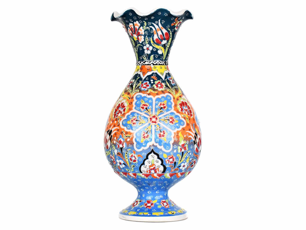 30 cm Turkish Vase Flower Green Orange Blue Ceramic Sydney Grand Bazaar 