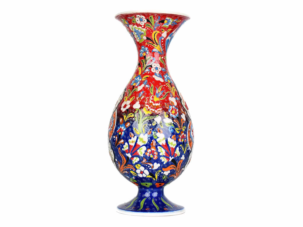 30 cm Turkish Vase Flower Red Blue Ceramic Sydney Grand Bazaar 