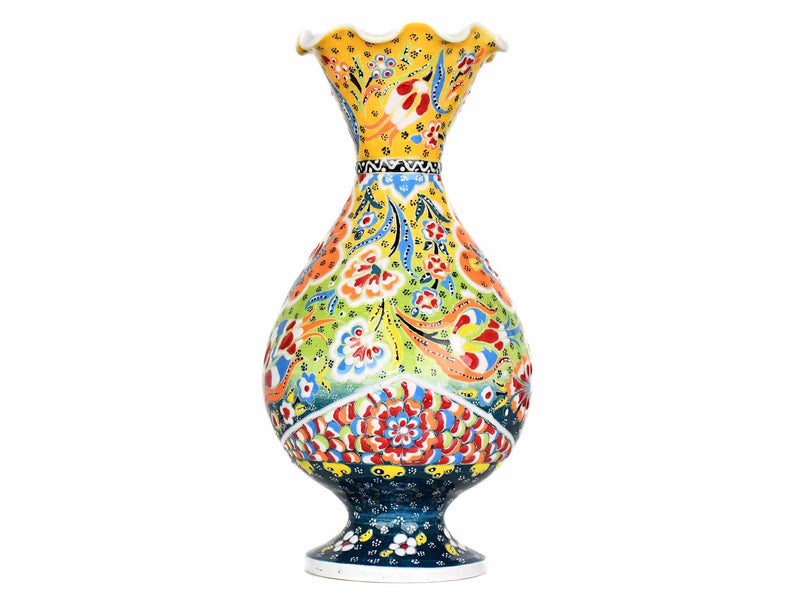 30 cm Turkish Vase Flower Yellow Green Ceramic Sydney Grand Bazaar 
