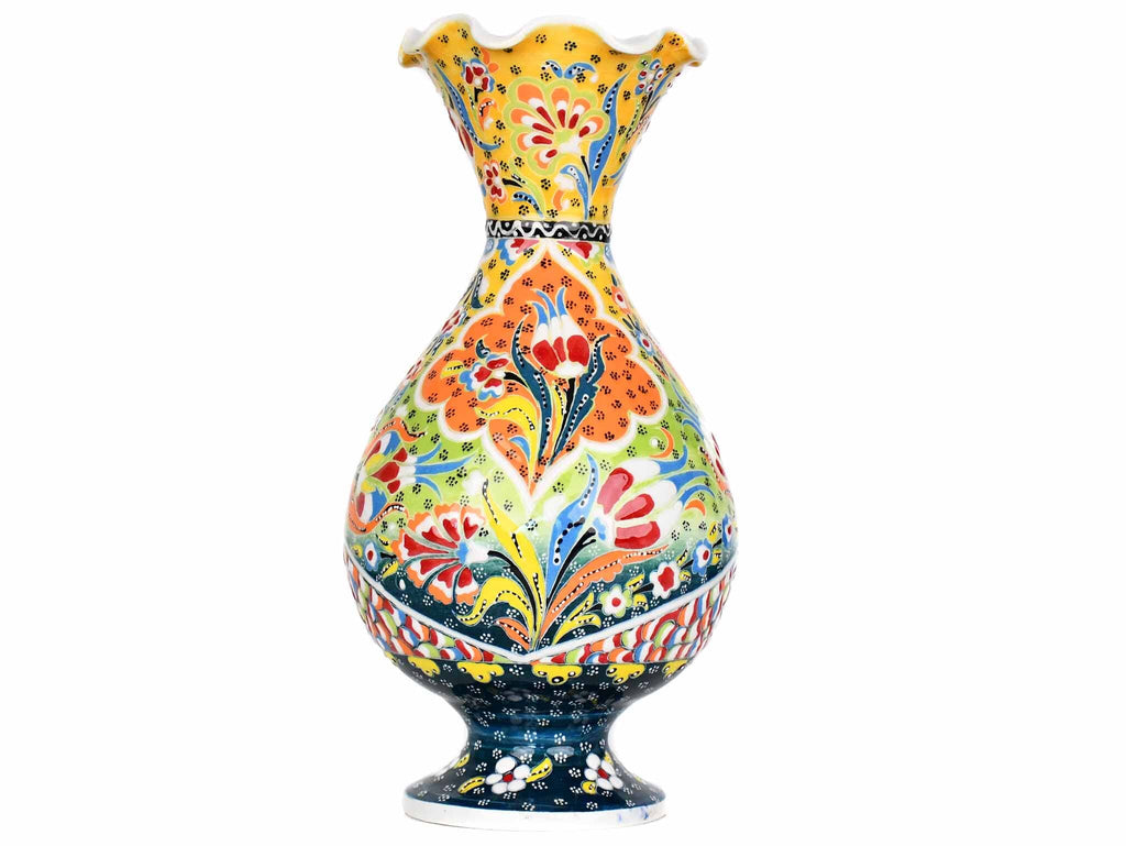 30 cm Turkish Vase Flower Yellow Green Ceramic Sydney Grand Bazaar 