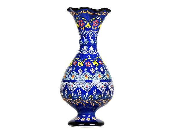 Dantel ceramic vase blue 30cm