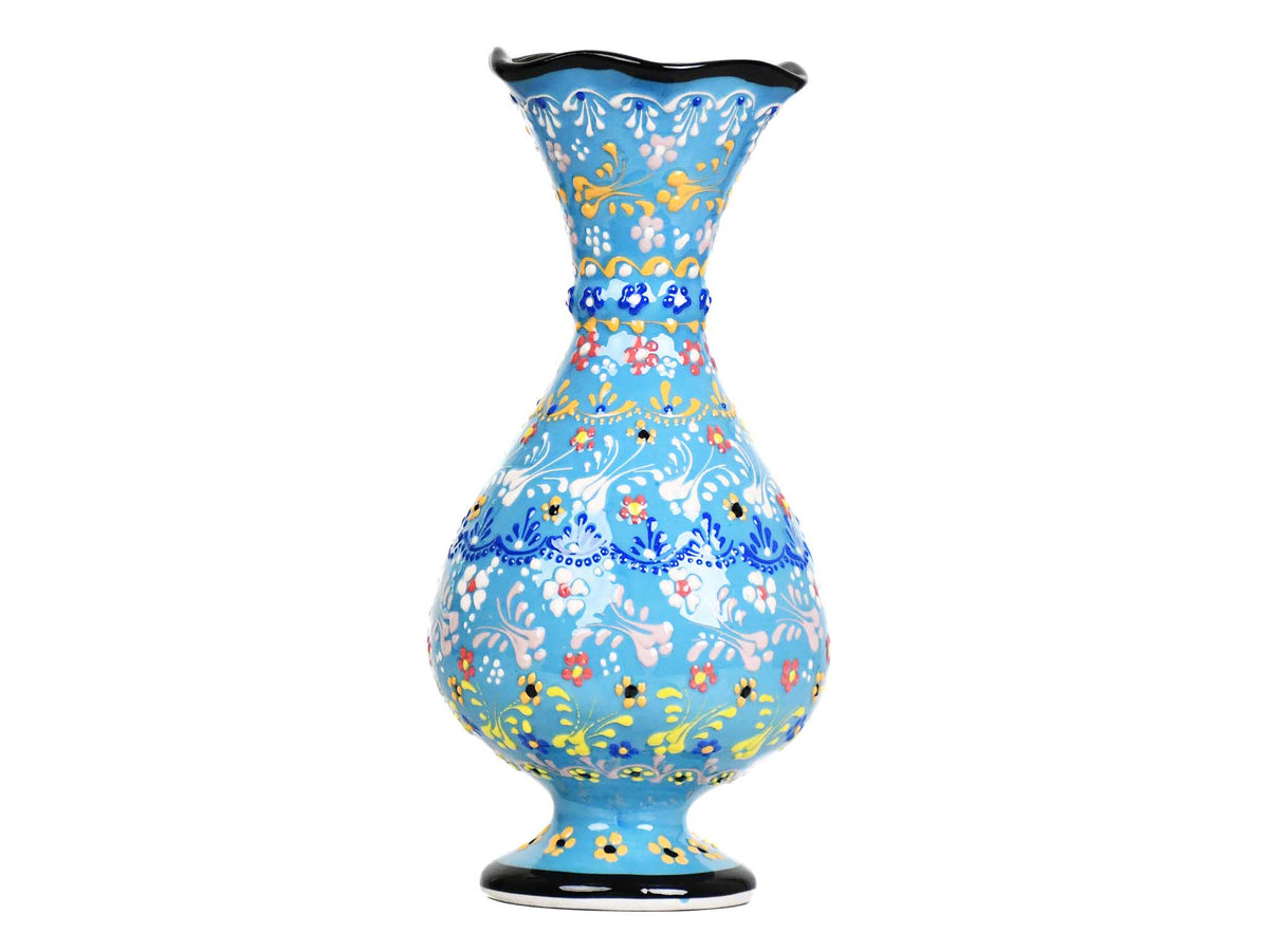 Dantel ceramic vase light blue 30cm
