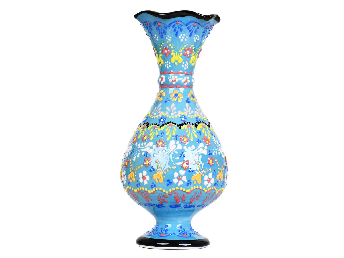 Dantel ceramic vase light blue 30cm