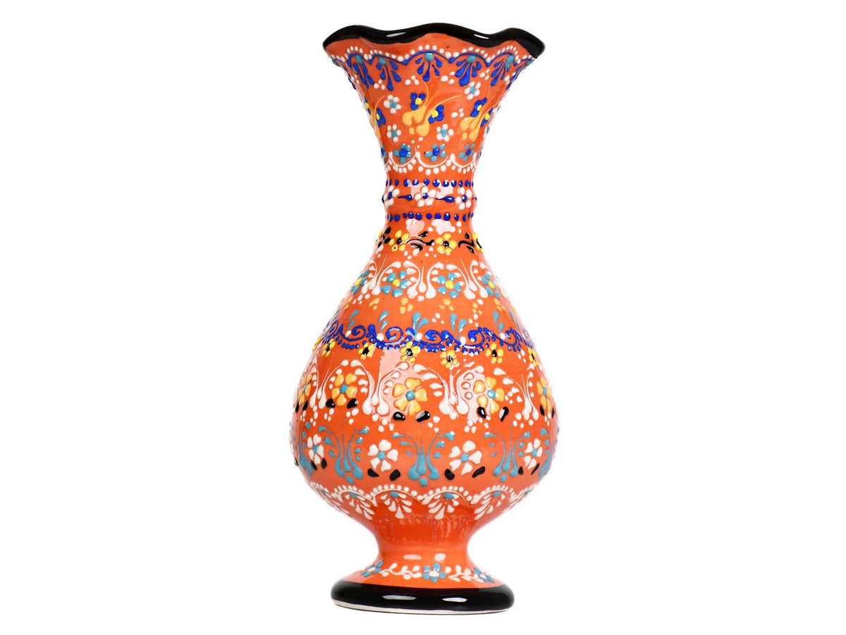 Dantel ceramic vase orange 30cm