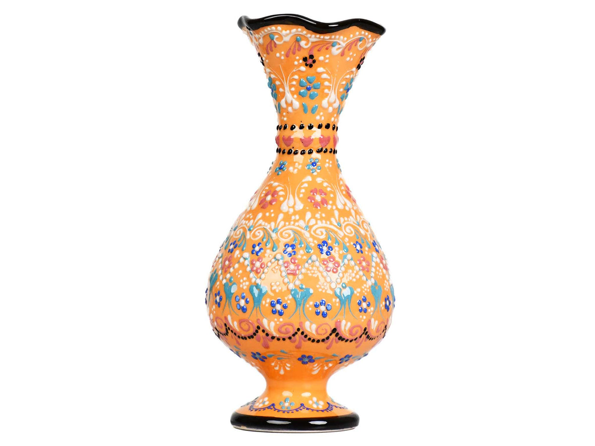 Dantel ceramic vase yellow 30cm