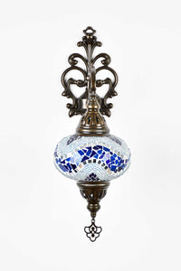 Turkish wall light mosaic zigzag blue