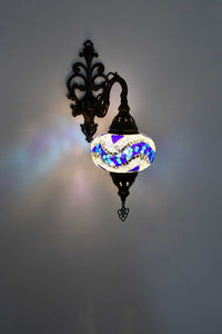 Turkish wall light mosaic zigzag blue