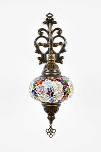 Turkish wall light colourful mosaic flower