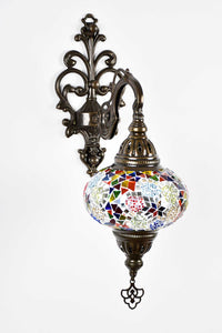 Turkish Wall Light Single Colourful Mosaic Flower