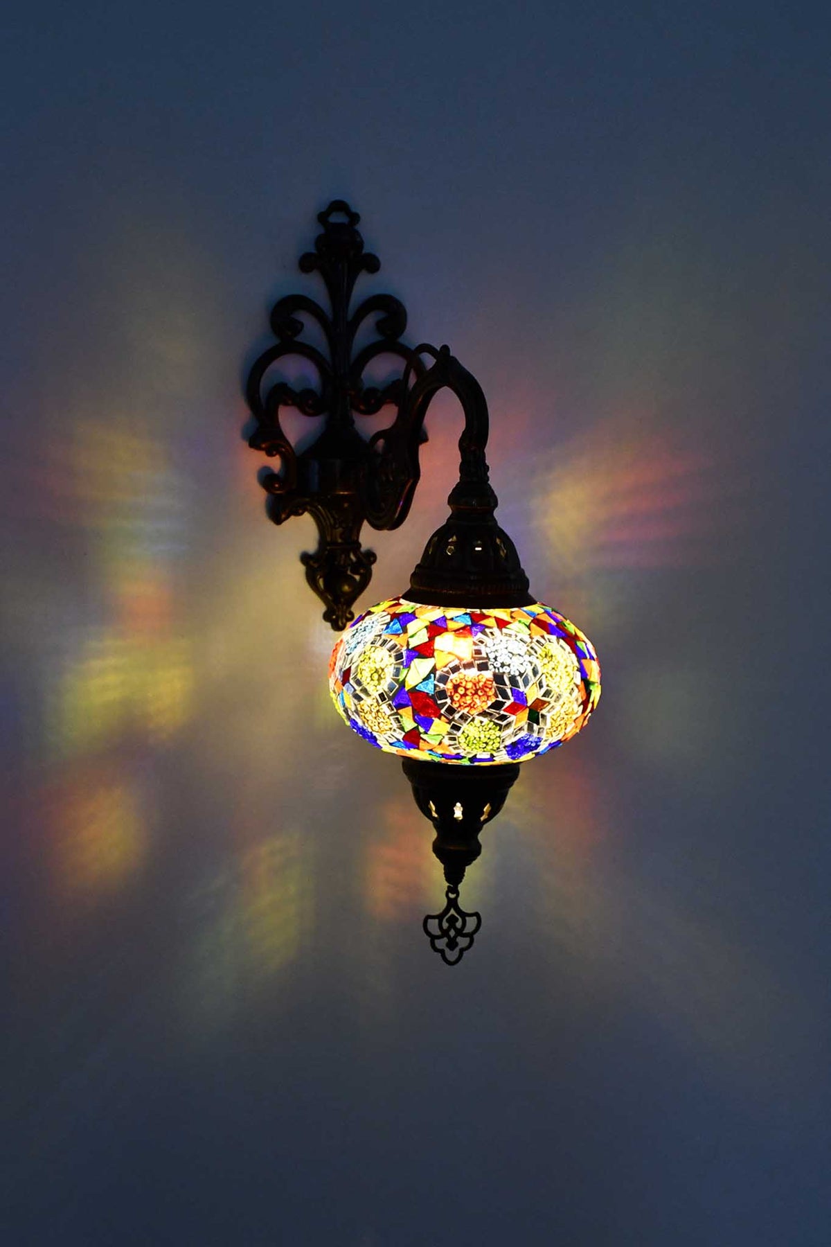 Turkish wall light colourful mosaic flower