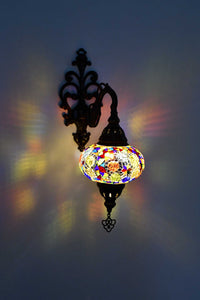 Turkish wall light colourful mosaic flower