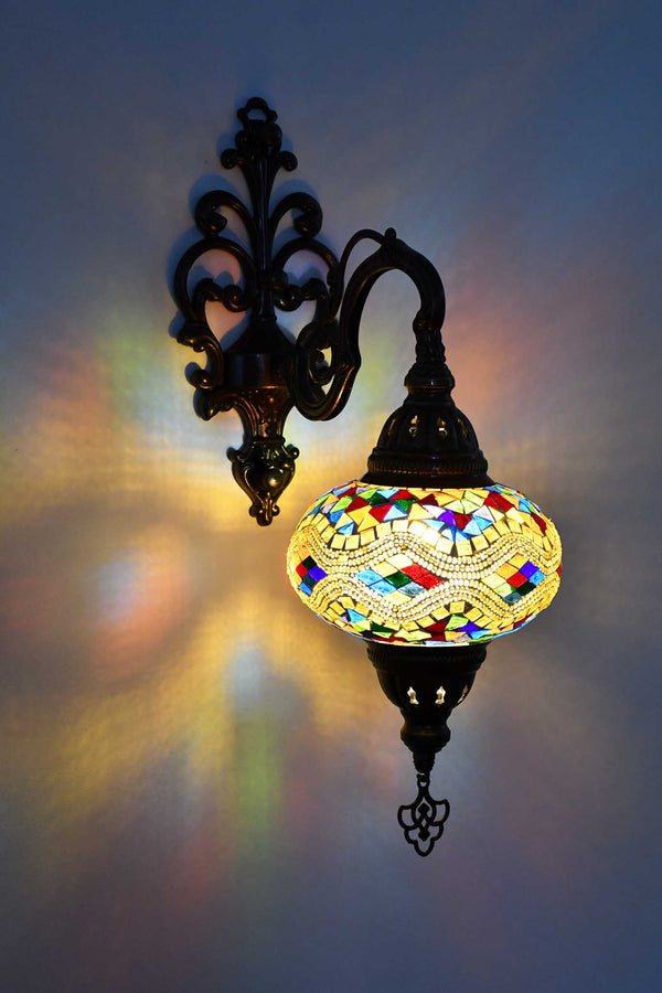 Turkish wall light colourful Mosaic yellow kilim