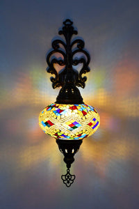 Turkish wall light colourful Mosaic yellow kilim