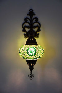 Turkish wall light arch star green