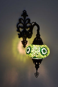 Turkish wall light arch star green