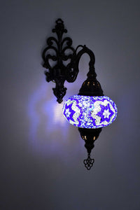 Turkish wall light beads star blue