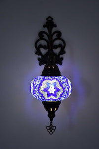 Turkish wall light beads star blue